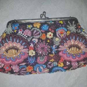 Santi beaded floral clutch